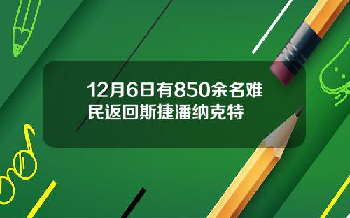 12月6日有850余名难民返回斯捷潘纳克特