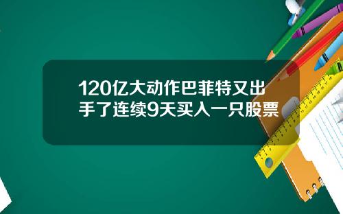 120亿大动作巴菲特又出手了连续9天买入一只股票