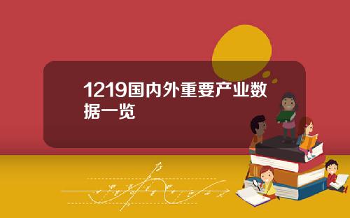 1219国内外重要产业数据一览