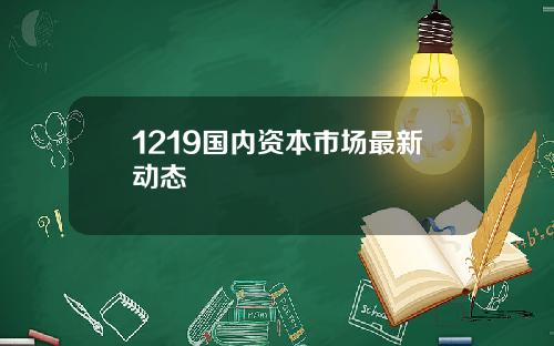 1219国内资本市场最新动态