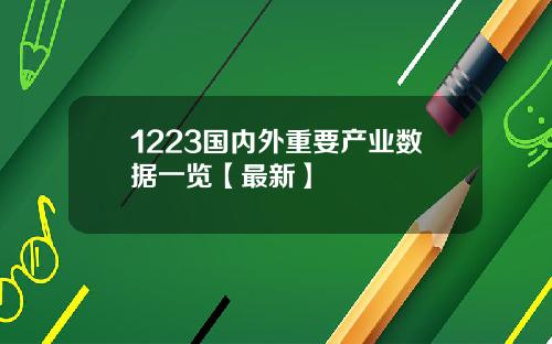 1223国内外重要产业数据一览【最新】
