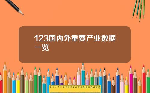 123国内外重要产业数据一览