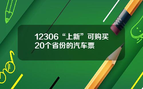 12306“上新”可购买20个省份的汽车票