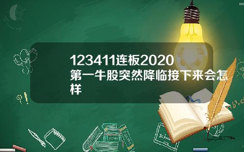 123411连板2020第一牛股突然降临接下来会怎样