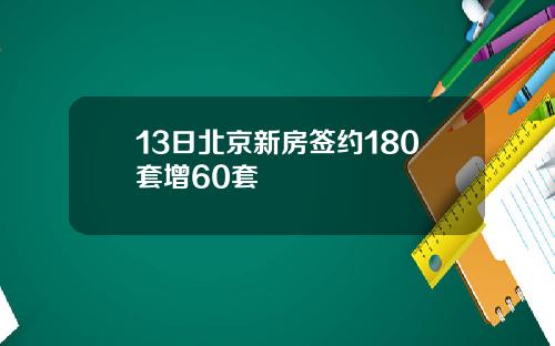 13日北京新房签约180套增60套