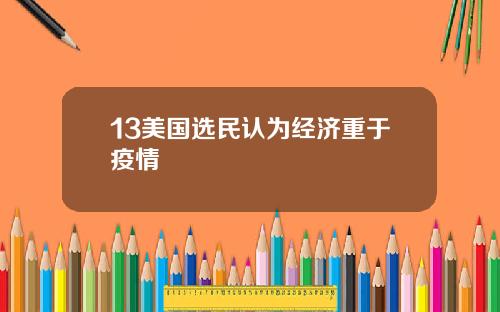 13美国选民认为经济重于疫情