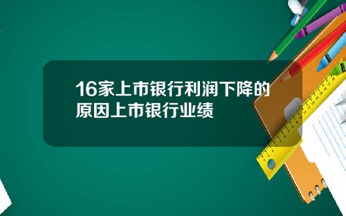16家上市银行利润下降的原因上市银行业绩