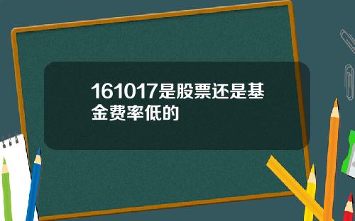 161017是股票还是基金费率低的