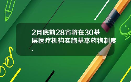 2月底前28省将在30基层医疗机构实施基本药物制度.