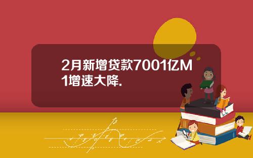 2月新增贷款7001亿M1增速大降.