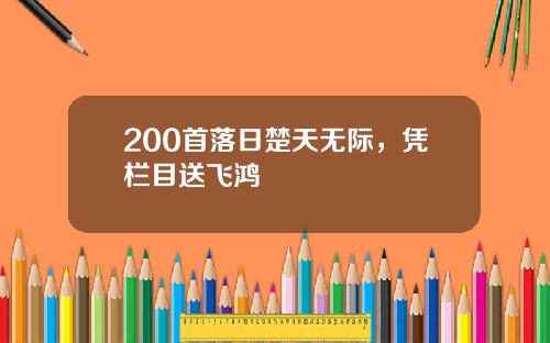 200首落日楚天无际，凭栏目送飞鸿