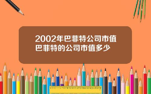 2002年巴菲特公司市值巴菲特的公司市值多少