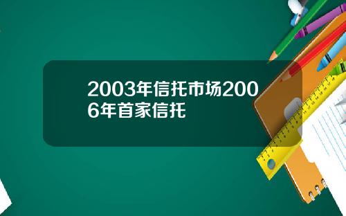 2003年信托市场2006年首家信托