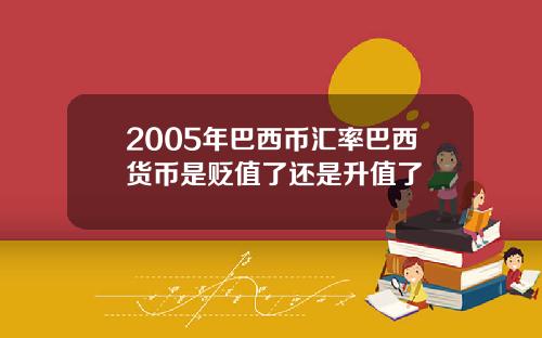 2005年巴西币汇率巴西货币是贬值了还是升值了