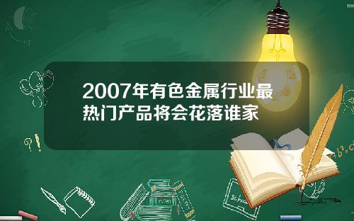 2007年有色金属行业最热门产品将会花落谁家