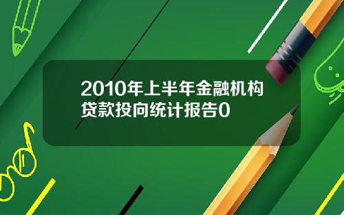2010年上半年金融机构贷款投向统计报告0