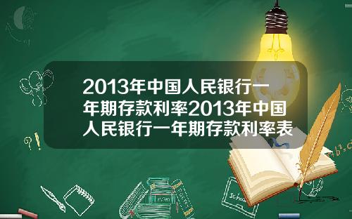 2013年中国人民银行一年期存款利率2013年中国人民银行一年期存款利率表