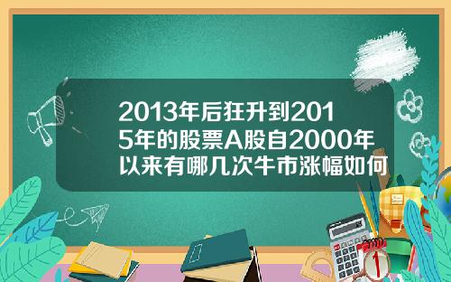 2013年后狂升到2015年的股票A股自2000年以来有哪几次牛市涨幅如何