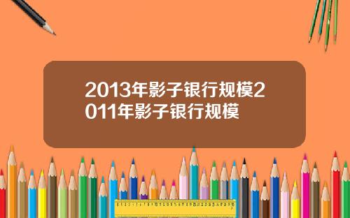 2013年影子银行规模2011年影子银行规模
