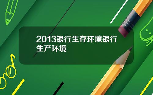 2013银行生存环境银行生产环境