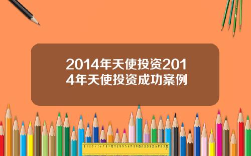 2014年天使投资2014年天使投资成功案例