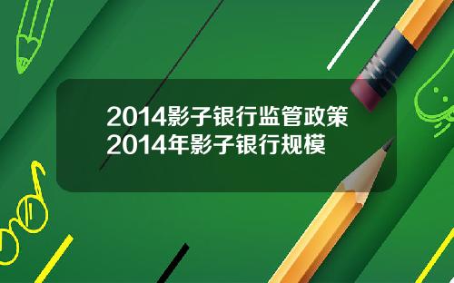 2014影子银行监管政策2014年影子银行规模