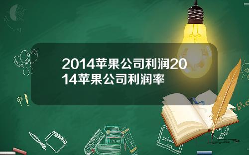 2014苹果公司利润2014苹果公司利润率