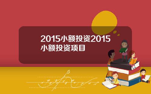 2015小额投资2015小额投资项目