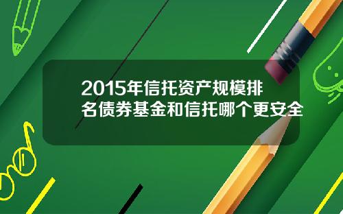 2015年信托资产规模排名债券基金和信托哪个更安全