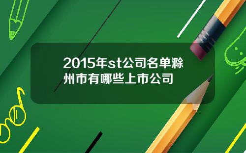 2015年st公司名单滁州市有哪些上市公司