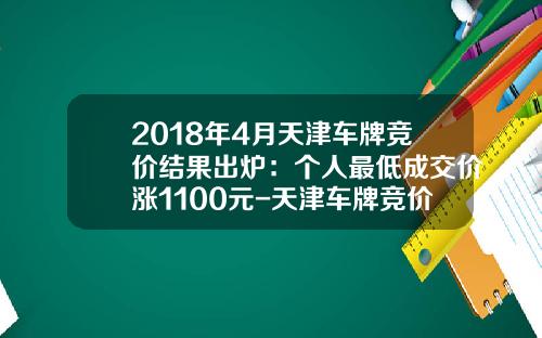2018年4月天津车牌竞价结果出炉：个人最低成交价涨1100元-天津车牌竞价三月份多少钱【新闻】.