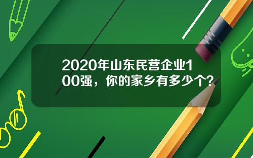 2020年山东民营企业100强，你的家乡有多少个？