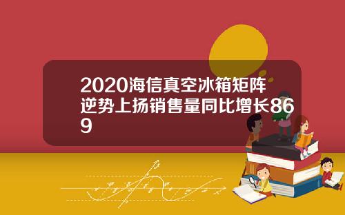 2020海信真空冰箱矩阵逆势上扬销售量同比增长869