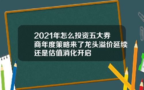 2021年怎么投资五大券商年度策略来了龙头溢价延续还是估值消化开启