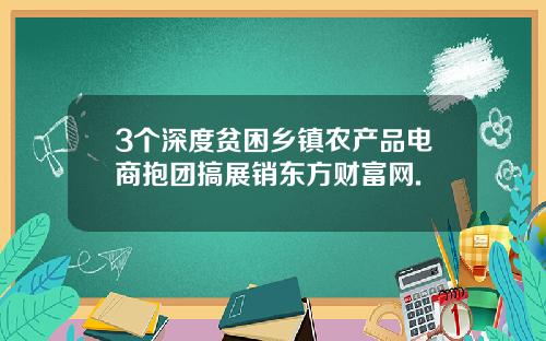 3个深度贫困乡镇农产品电商抱团搞展销东方财富网.