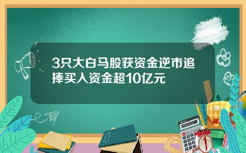 3只大白马股获资金逆市追捧买入资金超10亿元
