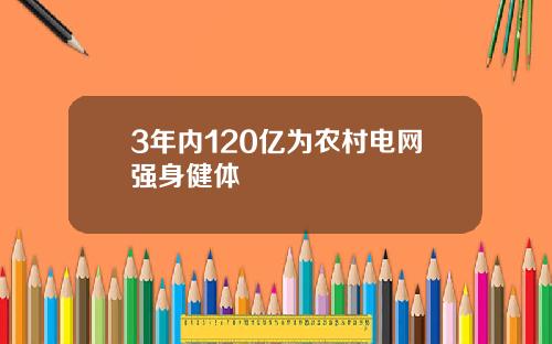 3年内120亿为农村电网强身健体