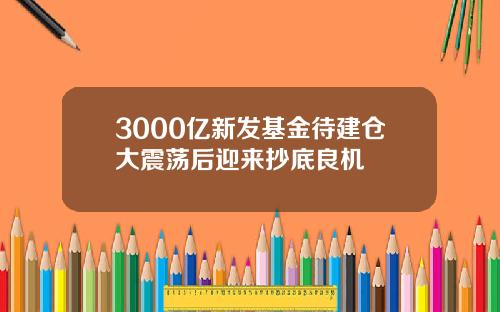 3000亿新发基金待建仓大震荡后迎来抄底良机