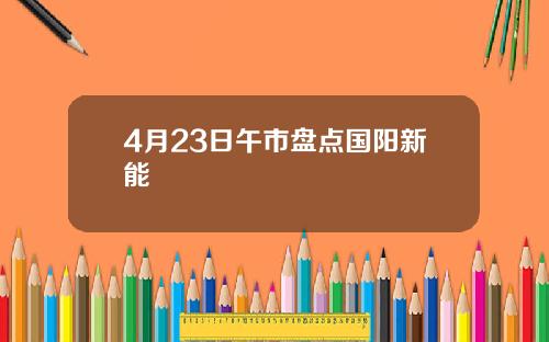 4月23日午市盘点国阳新能