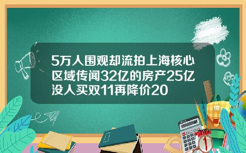 5万人围观却流拍上海核心区域传闻32亿的房产25亿没人买双11再降价20