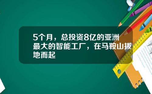 5个月，总投资8亿的亚洲最大的智能工厂，在马鞍山拔地而起