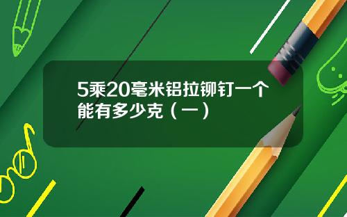 5乘20毫米铝拉铆钉一个能有多少克（一）