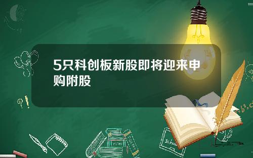 5只科创板新股即将迎来申购附股