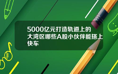 5000亿元打造轨道上的大湾区哪些A股小伙伴能搭上快车