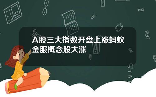A股三大指数开盘上涨蚂蚁金服概念股大涨