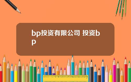 bp投资有限公司 投资bp