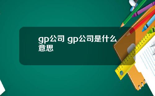 gp公司 gp公司是什么意思
