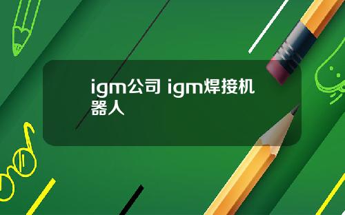 igm公司 igm焊接机器人