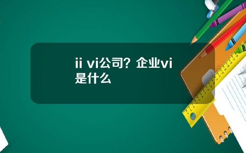 ii vi公司？企业vi是什么
