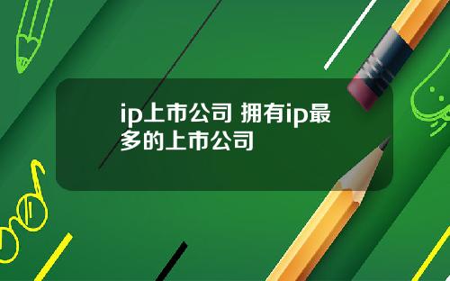ip上市公司 拥有ip最多的上市公司